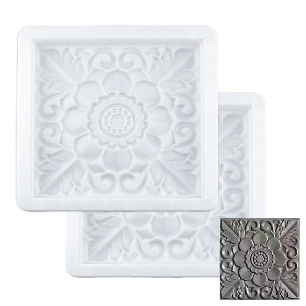 Moule en béton pour trottoir DICOSMETIC lot de 2 grand format carré pour pavé de jardin