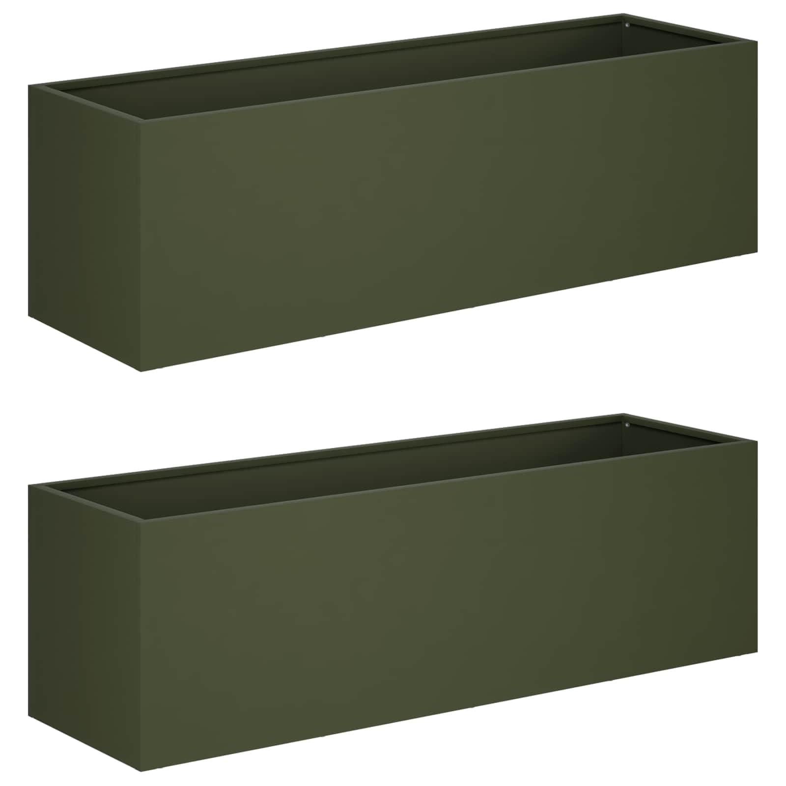 vidaXL Garden Planter 2 pcs Olive Green 80 x 30 x 30 cm