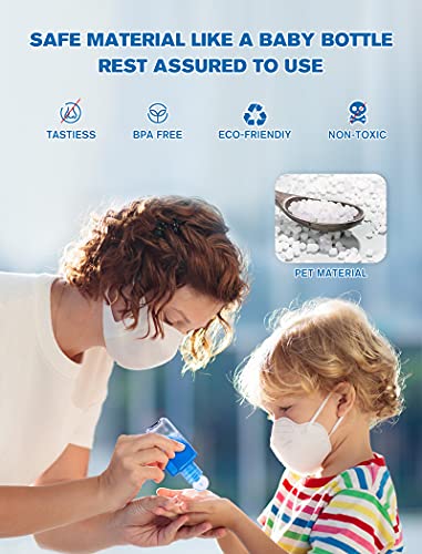 2oz Empty Hand Sanitizer Travel Size Bottles 50pcs, Plastic Mini Clear Refillable Flip-Top for Hand Sanitizer Shampoo Baby Shower Containers3