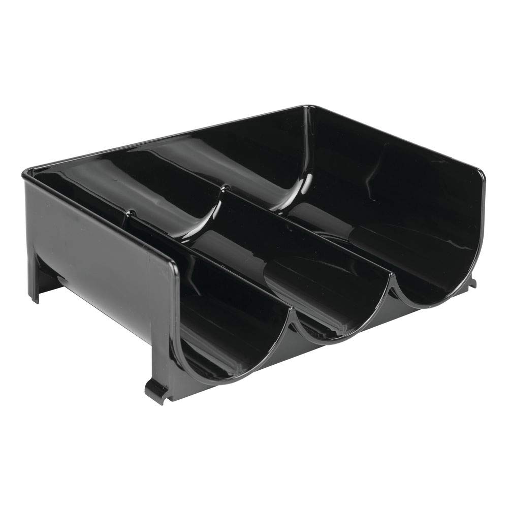 mDesign Range-Bouteilles (Lot de 4) – casier à Bouteilles empilable en Plastique sans BPA pour 3 Bouteilles de vin ou Autres Boissons – étagère à vin Moderne pour jusqu'à 12 Bouteilles – Noir
