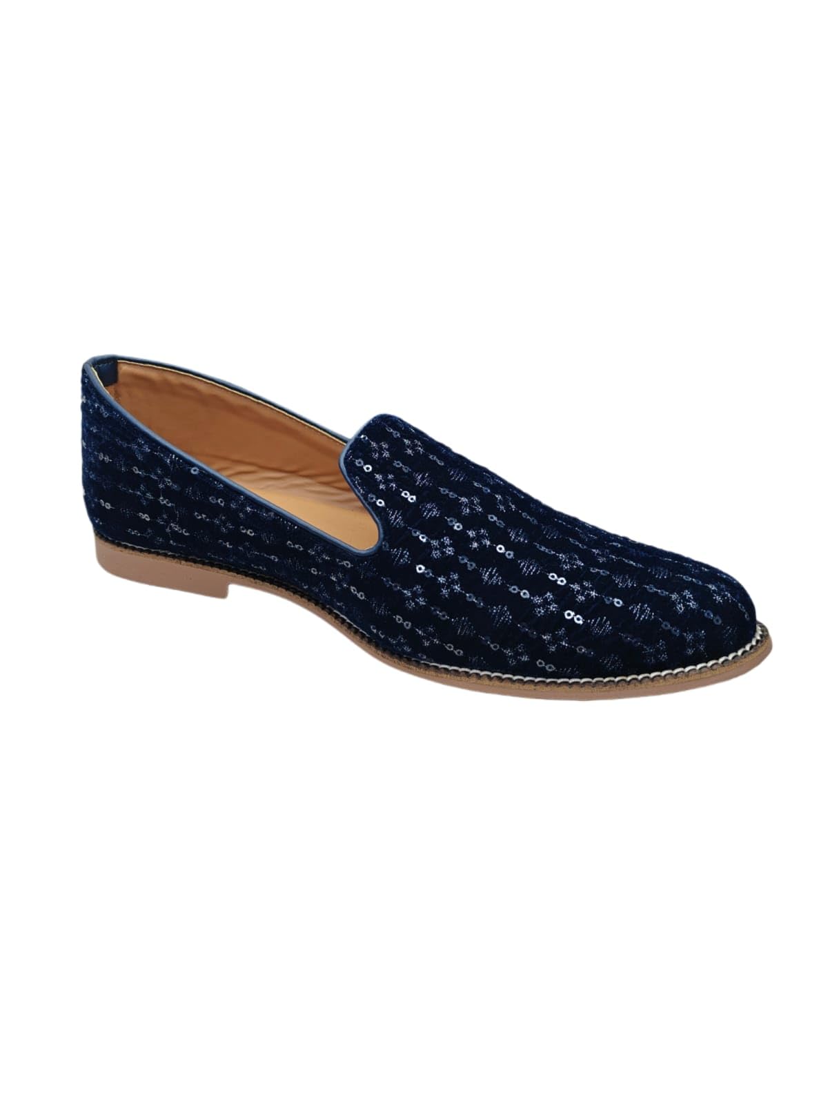 Aara Style Men's Blue Velvet Mojari/Jutti/Mojadi/Mojari | Premium Slip-On Traditional Ethnic Footwear for Wedding-picture-37