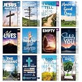 BLSUREFYX 240 PCS Gospel Tract Card 3.5 x 2 Inches 12 Styles Plan of Salvation Cards Inspirational Bible...