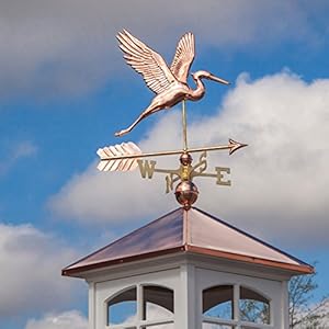 Good Directions Graceful Blue Heron Weathervane Pure Copper