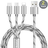 【Geniales Design】Bolatus 3 in 1 Multifunktions-USB-Ladekabel, das Kabel hat 3 verschiedene Lade-Anschlüsse, Micro USB und USB Typ C-Stecker, Nur 1 Kabel für Ihren täglichen Ladebedarf. Auf Reisen, im Büro, im Auto oder zu Hause, so wird Ihr Leben bequemer und einfacher.