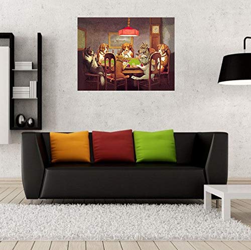 Poker Poster Spielkarte Casino für Hunde, Wandbild Humor Cassius Marcellus