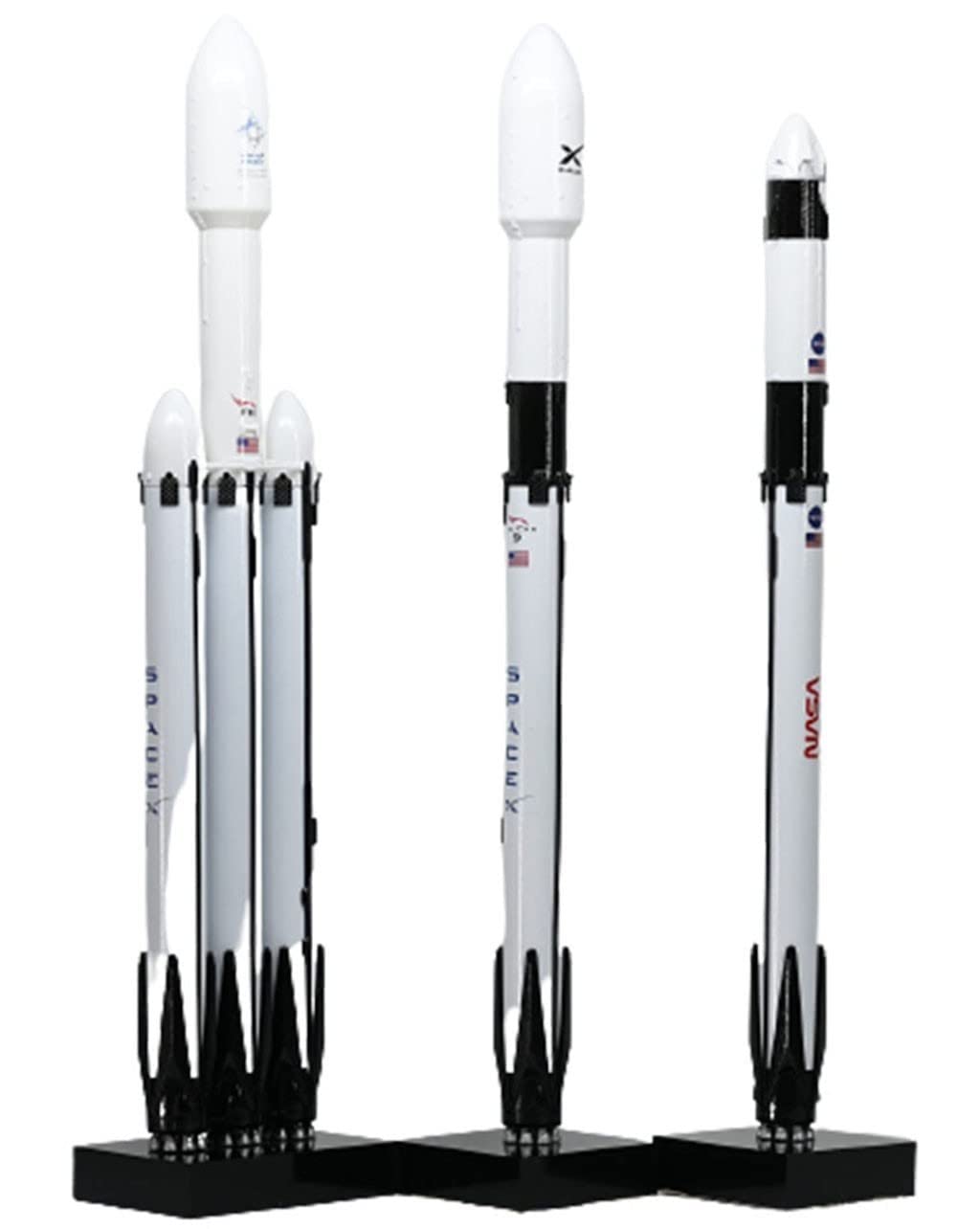 Modelo De Cohete La Serie Falcon, Simulación 1: 233 Falcon 9 Resina Simulada Y Decoraciones De Escritorio, 3 Piezas