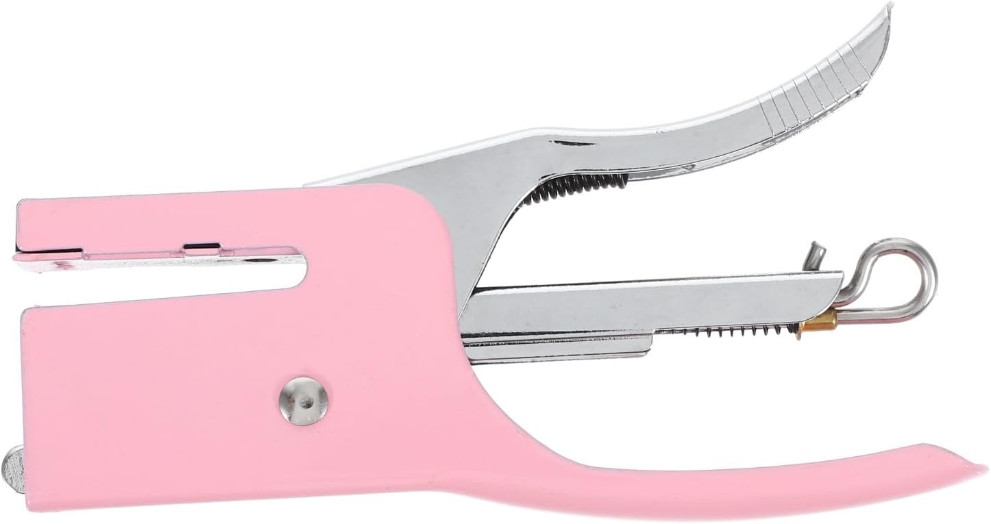 Generic Macaron Pink Metal Desktop Stapler Small Handheld Mini Stapler for Office School Supplies
