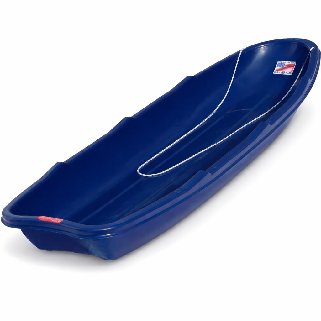 Snow Sled for Kids and Adults – 5.5 ft Snow Sleds for Kids and Adult Heavy Duty Sled, Snow Sleds for Adults and Kids, 3 Person Snow Sled, Toboggan Sled - 66 Inch(Black sled)