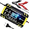 YDBAO Chargeur Batterie Voiture 8A 12V/24V Chargeur pour Auto Moto Intelligent avec Réparation Écran LCD Tactile Protections Multiples pour AGM Gel Wet SLA VRLA EFB (6AH-150AH)