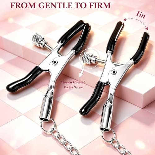 3PCS Nipple Clamps with Detachable Chain for BDSM Play - Image 5