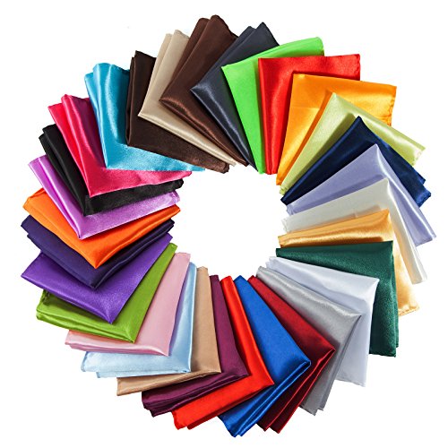 Mens Pocket Squares Handkerchief For Wedding Party, Solid Colors (30 Pieces) by TOPODO