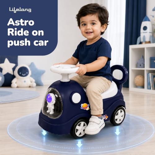Image of Lifelong Astro Ride On Push Car for Kids 1-4 Years | Distraction-Free Non-Musical Ride-On Toy with Easy Installation, Steering Wheel & Under-Seat Storage | Sturdy 35 kg Capacity for Indoor Outdoor Fun