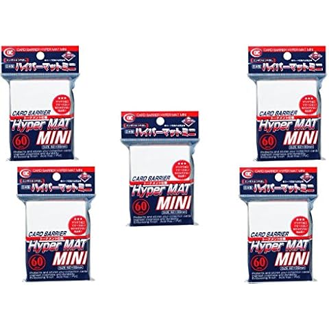 KMC [White] Card Barrier Hyper Mat Mini Sleeves 60pcs × 5 Sets (5 Packs/Total 300 Sheets) from Japan Cover