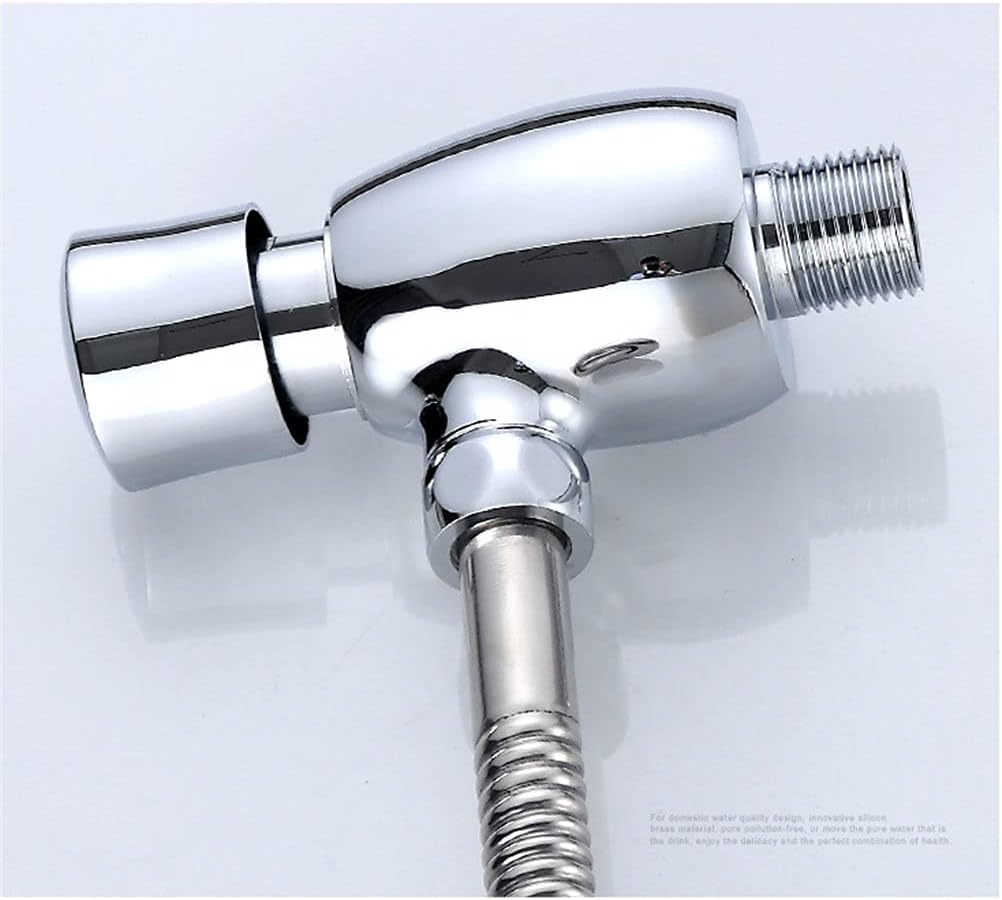 Brass Hand Control Urinal Flushing Valve Toilet Urinal Switch Delay Valve Hand Pressing Urinate Flushometer(Small)