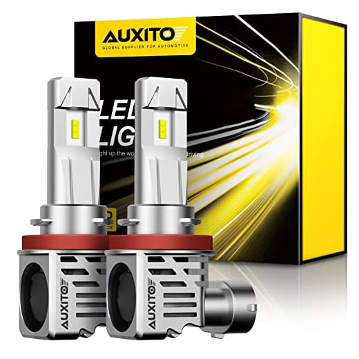 AUXITO H11 H8 H9 LED Headlight Bulbs 12000lm Per Set 6500K Cool White Wireless Headlight LED Bulb, Pack of 2