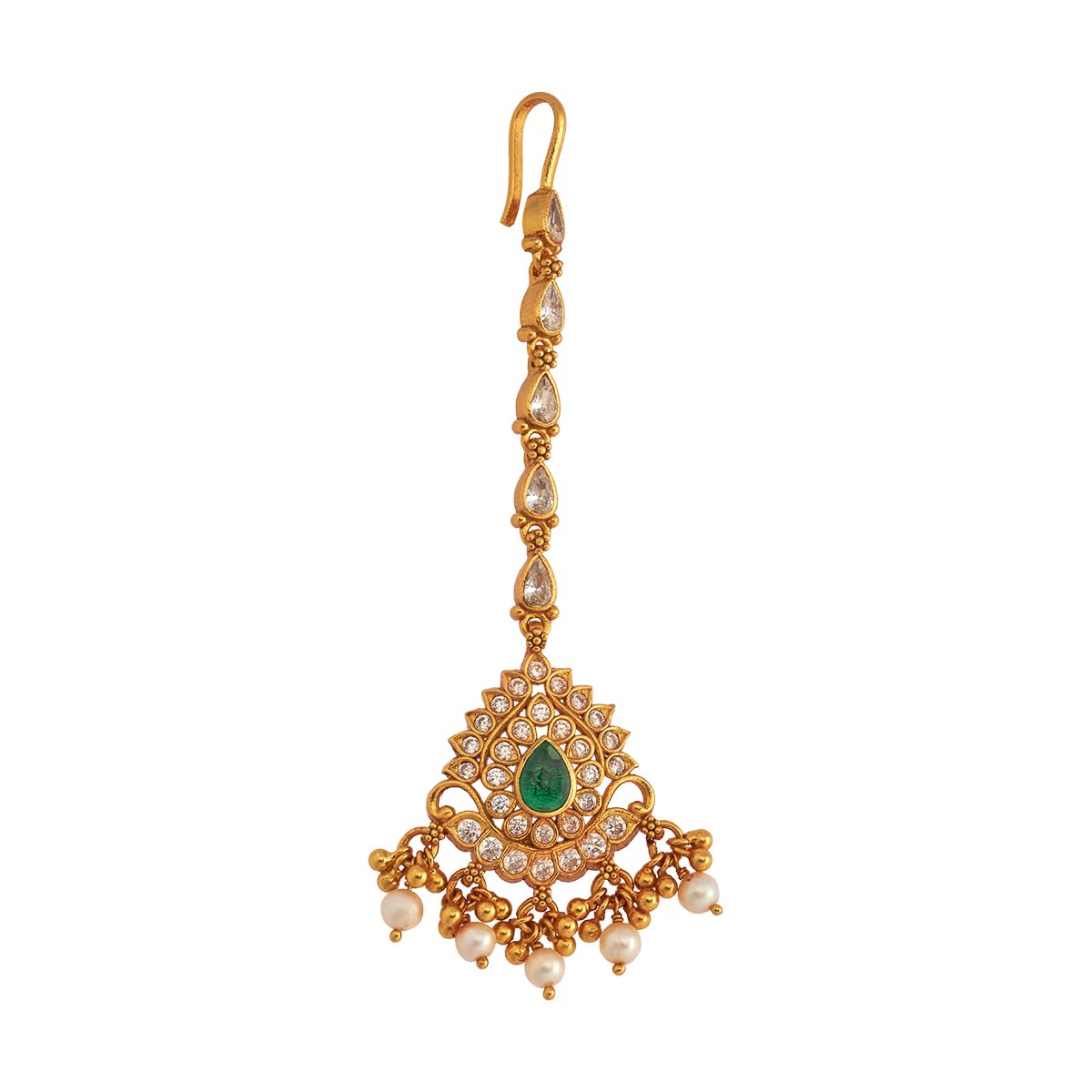 Fashion Jewellery Ruby Gold Polished 92.5 Silver Temple Tikka, Best for Bridesmaids, festive season & Special Occasion-image-19