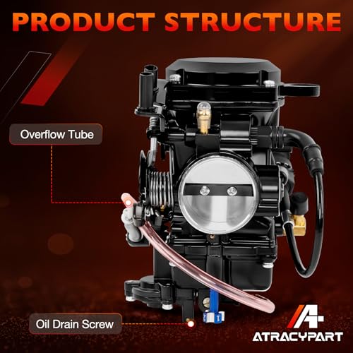 Image of CV40 Carburetor Compatible with Harley Davidson Sportster 883 1200 (1988-2006), Softail (1988-2017), Dyna /FXR (1988-2016) & Touring (1988-2016), Replaces 27421-99, with Choke Cable, Black Cover