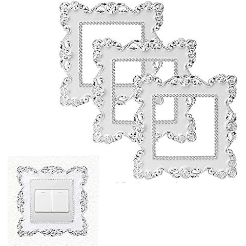 3 Pcs Light Switch Surround Light Switch Cover Luxurious Switch Stickers Great for Home Light Switch DecorationWall Socket Stickers Decorations for Home, Living Room, Office Cover