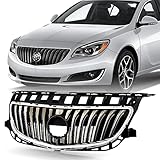 ACANII - For 2015 2016 2017 Buick Regal w/o GS Front Bumper Upper Grille Assembly Black w/Chrome Frame Replacement