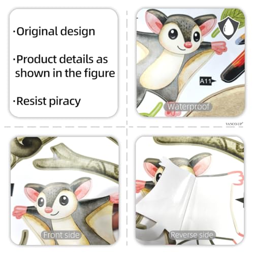 Vinilos decorativos animales del bosque 64x36 pulgadas miniatura 7