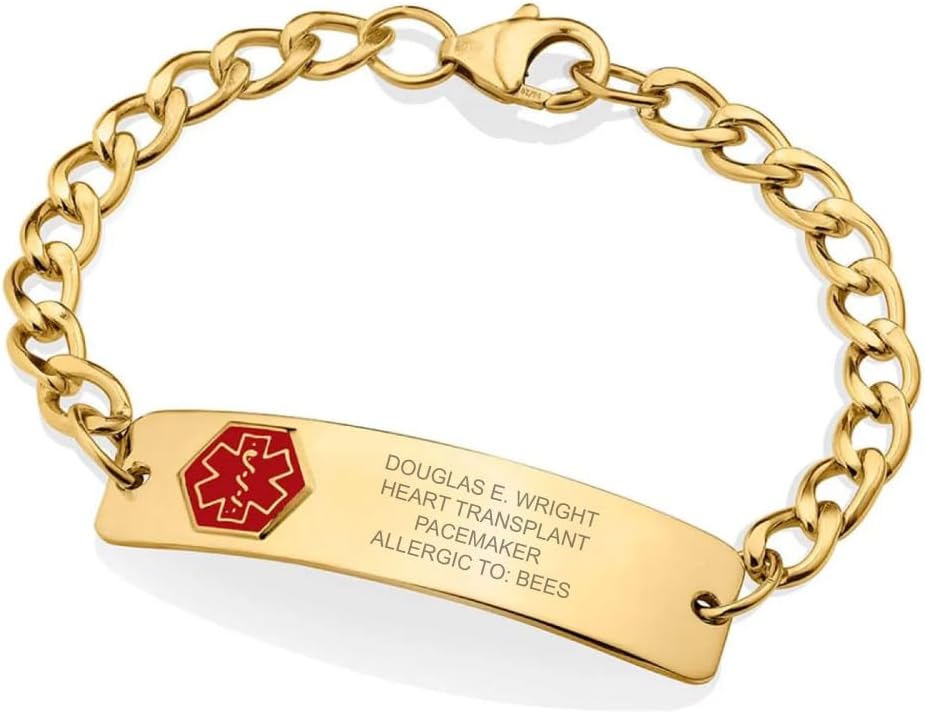 10K Gold-Filled Classic Red Medical ID Bracelet