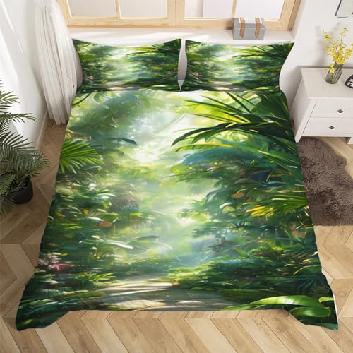 Parure de Lit Microfibre 2 Personnes Style Jungle 3D