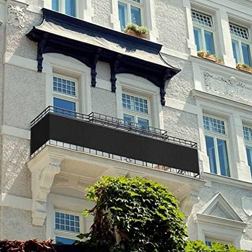 zimo Balcony Privacy Screen Balcony Shield for Porch Deck Outdoor Backyard Patio Balconys Black (3'x16.4')