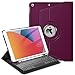 Fintie Keyboard Case for iPad 7th Generation 10.2" 2019-360 Degree Rotating Smart Stand Cover w/Pencil Holder, Built-in Wireless Bluetooth Keyboard for iPad 10.2" Tablet, Purple