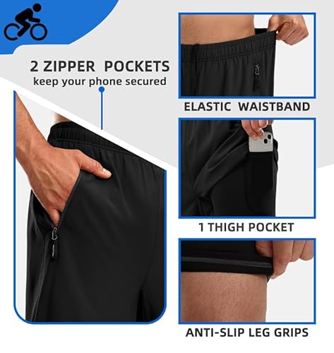 Bikewa Men'S Mountain Bike Shorts 3D Padded Loose-Fit Biking Riding Cycling Bicycle Biker Cycle Padding Shorts For Men Zipper Pockets thumb #4