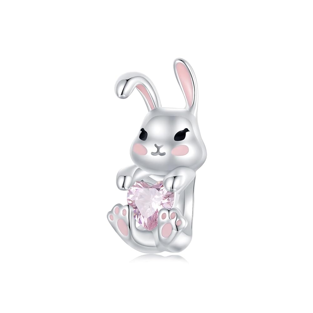 Amazon.com: Easter Rabbit Charm 925 Sterling Silver Charm