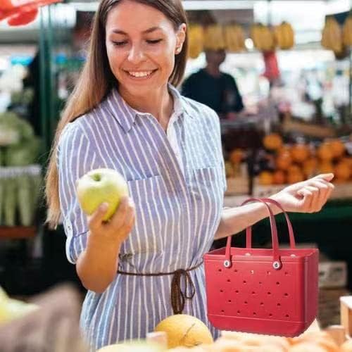 Rubber Beach Bag Waterproof Sandproof Outdoor Travel tote,for Beach,Sports,Market (Leopard Print) - Image 3