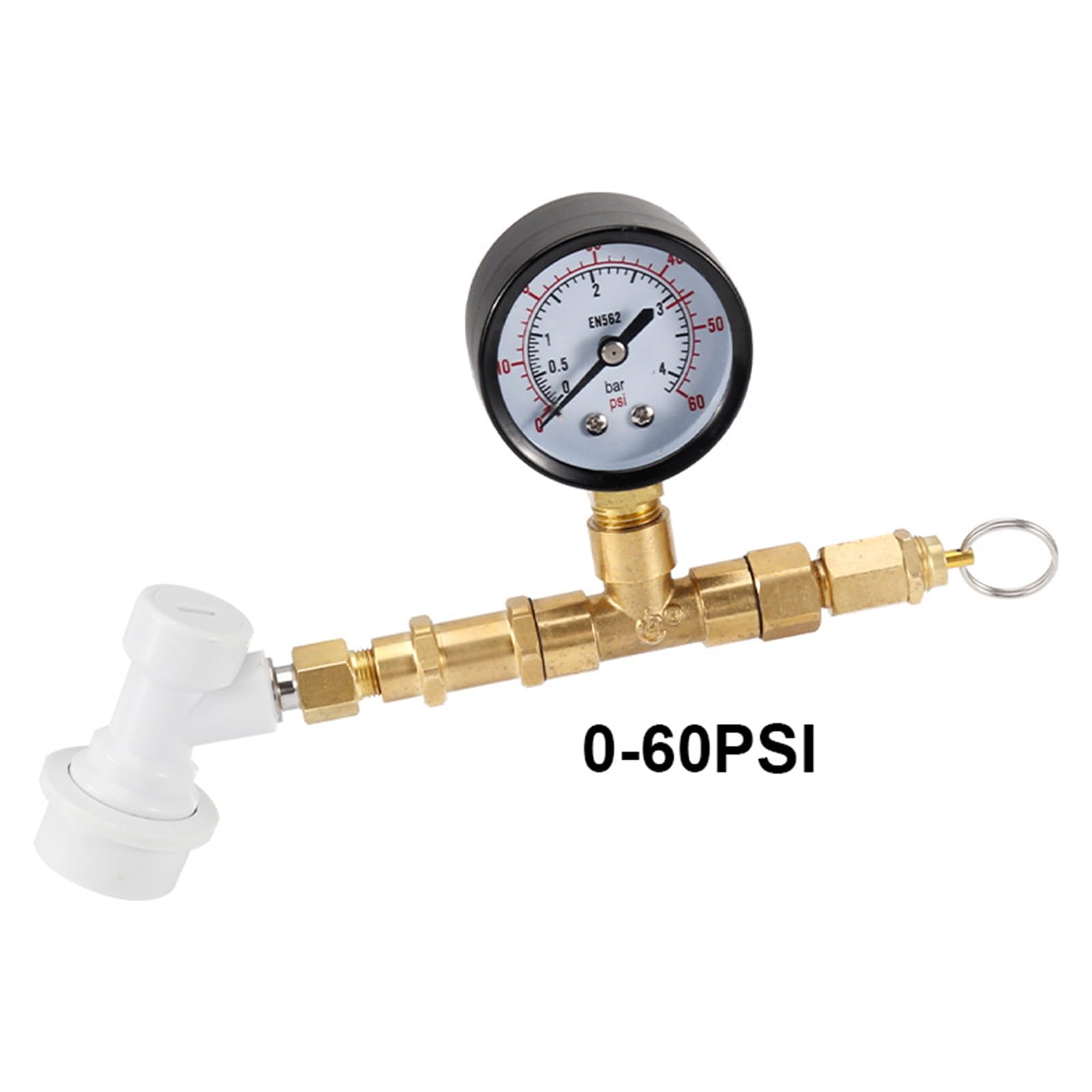 Akcesoria do Domowego Warzenia Zawór wirujący z blokadą kulową Homebrew z manometrem 0-60 Psi, narzędzia do keggingu Akcesoria browarnicze