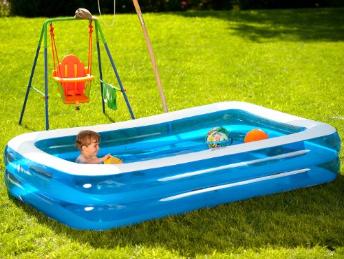 Speeron Swimmingpool: Jumbo-Planschbecken, aufblasbarer Pool, 242 x 155 x 51 cm (Schwimmbecken, Planschbecken XXL, Plane)