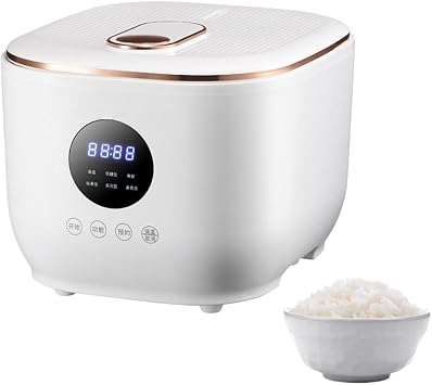 Rice Cooker, 0.8 gal 3 L Healthy Low Sugar, Ceramic Coated Pot, 5 Functions, Single Unit, Low Carb Steamer, 24 Hour Delay Timer, 8 Hours Heat Retention, Suitable for 1 to 4 People, Stainless