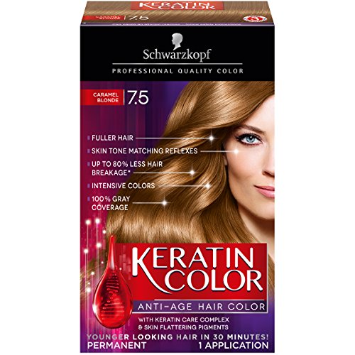 Schwarzkopf Keratin Color Anti-Age Hair Color Kit, 7.5 Caramel Blonde by Schwarzkopf