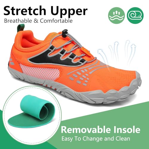Image of SAGUARO Womens Mens Barefoot Shoes Minimalist Trail Runner Wide Toe Box Zero Drop Outdoor Cross Training Shoe