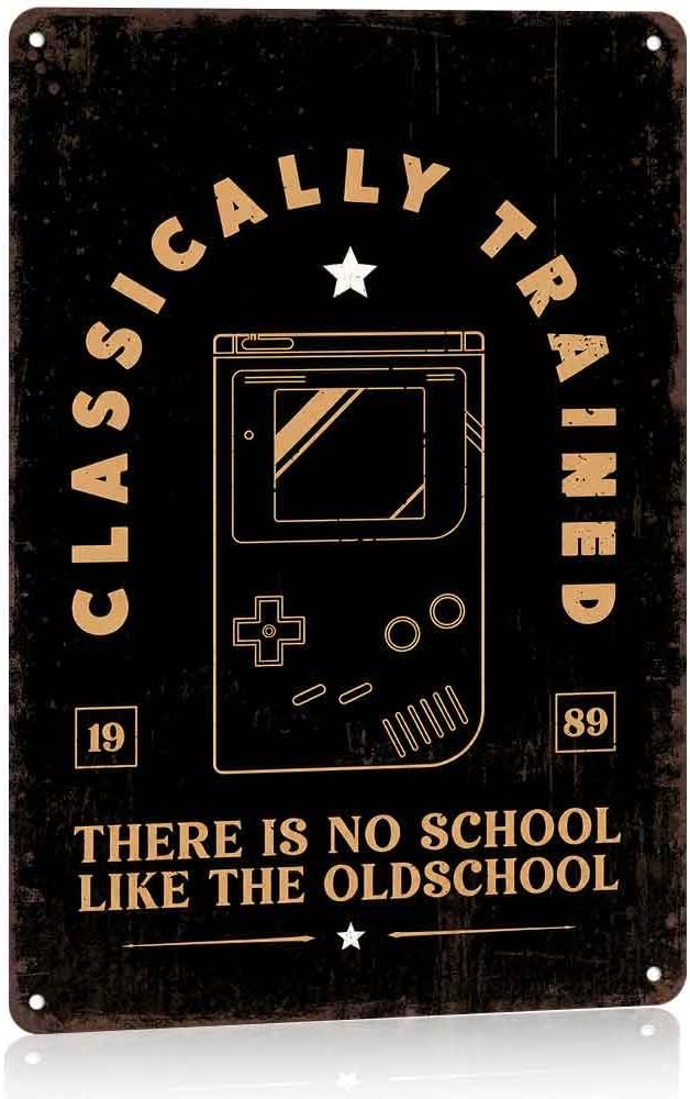 Classically Trained Game Boy Retro Aluminum Metal Sign 8X12 Inch, for Game Room, Man Cave, Bar, Bedroom, Living Room, Coffee Shop, Garage Wall Decor