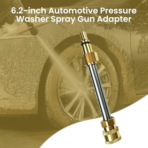Compatible with Lavor Harbor Freight 6.2 Pressure Washer Wand Lance Adapter &ndash; Perfect Fit for BCP TW1303 &ndash; Compatible with PAXCESS 2300 PSI 1.6 GPM &ndash; 1/4" Quick Connect Foam Cannon Nozzle Replacement