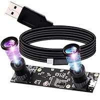 G Doppelobjektiv USB Kameramodul 1080p 30fps Webcam Board Modul,2MP Dual Objektiv USB mit Kamera,2Megapixel FHD 1/3 AR0330 Webkamera 100Grad Web Cam Windows Android Mac Linux Raspberry Pi Web Kamera