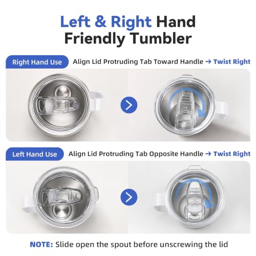 Image of 30 oz Stainless Steel Tumblers Bulk with Handle and Lid, 4 Pack