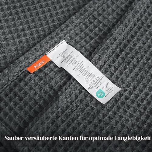Aisbo Dünne Sommerdecke Grau - Waffelpique Leichte Decke 230x270 cm als Sofaüberwurf, Weich Kuschelige Wohndecke für Wohnzimmer… – Ansicht 6