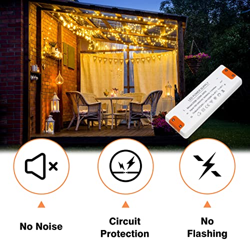 LED Trafo 24V 120W, LED Treiber Netzteil 24v 5A, LEd Transformator 230V 24V 120W, trafo 230v auf 24v, für G4 GU5.3 MR11 MR16 LEd Strips, Nicht Dimmbar, Kein Rauschen, Kein LED-Flimmern