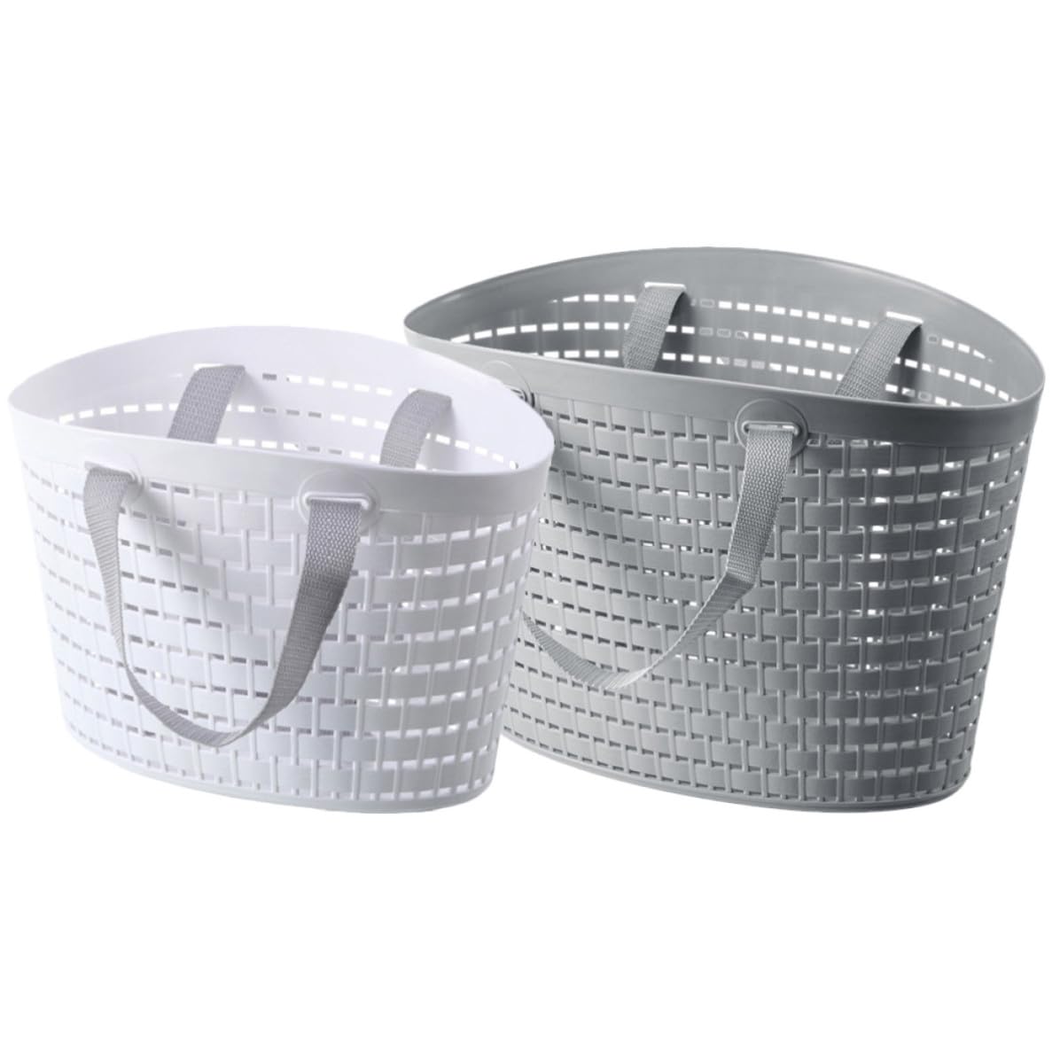 Panier plastique ajouré de rangement avec poignées intégrées pour linge humide