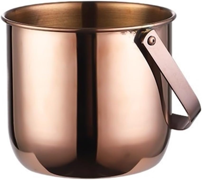 Ice Bucket Bar Stainless Steel Ice Bucket With Handle Metal Cooler & Drink Tub Holds Beverage Ice Tub(Silver)