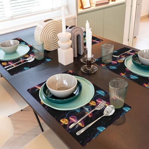 Sets de table lavables méduse colorée cuisine 30x45cm protège table résistant repas - 7