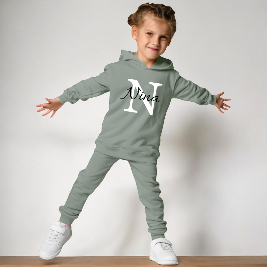 Personalisierbarer Kinder Jogginganzug mit Kapuze - 2-teiliges Fleece Set, Warm und Bequem