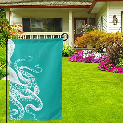 Drapeau de jardin pieuvre verte avec impression double face haute densité - 3