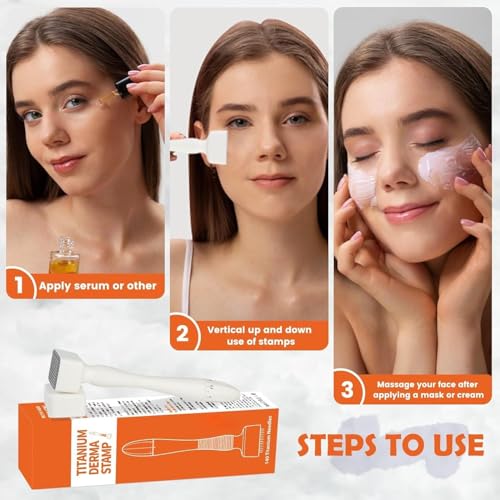 Image of Apophis Titanium Adjustable Microneedling Derma Stamp -Derma Microneedle Stamp For Face & Hair & Beard & Scalp - Derma Roller Alternative Skin Care - Dermastamp For Body Home Use