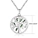 JO WISDOM Collar Colgante Arbol de la vida Familia Plata de ley...