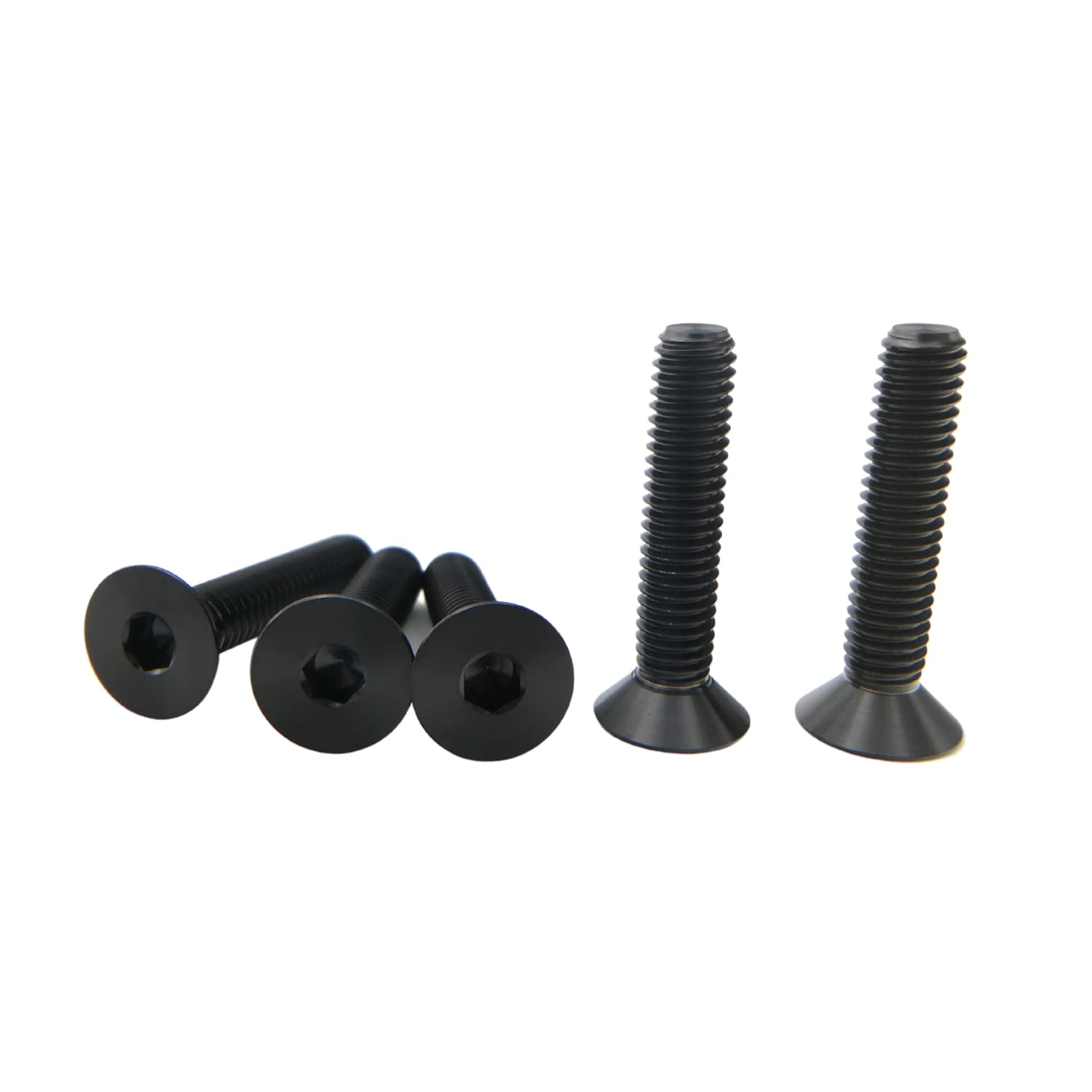 RISON Titanium bouten M8 x 1,25 x 40 mm titanium koepelkop kopbouten binnenzeskant bouten zwart titanium schroeven sokkel kop schroef voor fiets motorfiets 5 stuks